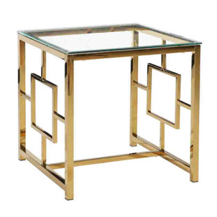 Stainless Steel And Glass End Table by Sagebrook Home Bargain
