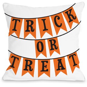 Trick Or Treat Banners Throw Pillow