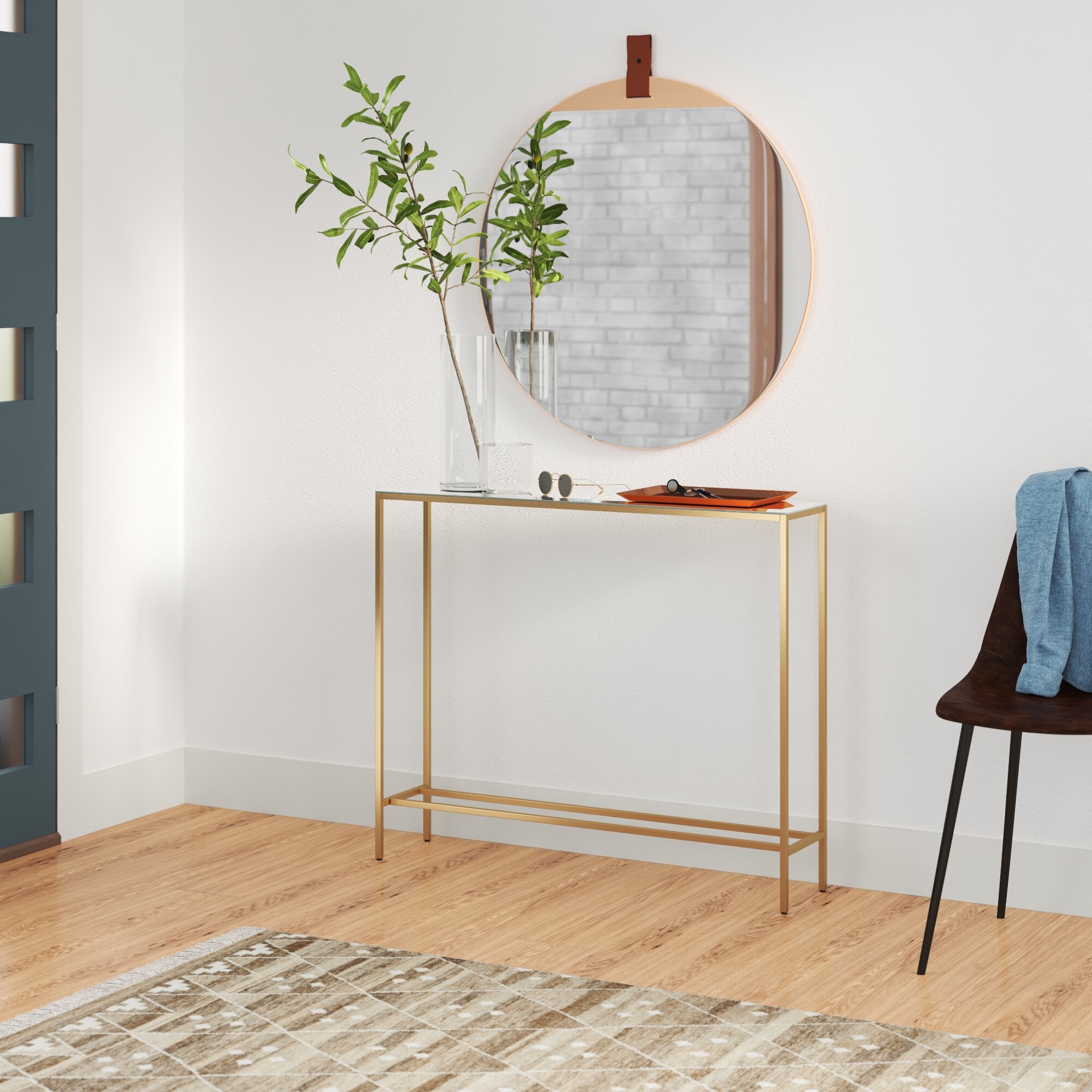 wall console table with mirror