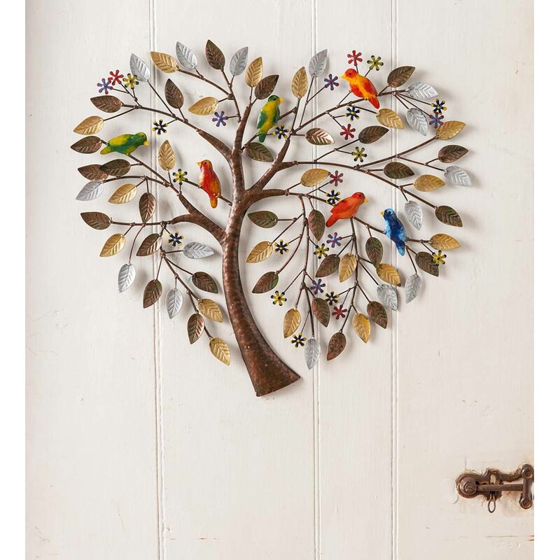 Handcrafted Heart Tree Metal Wall Décor