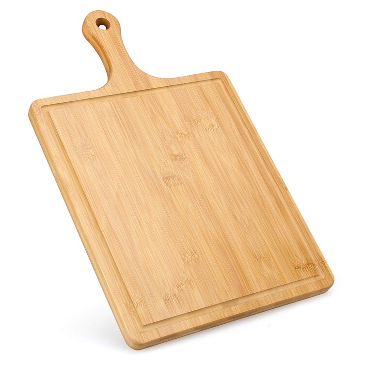 wooden handmade serving board with handles