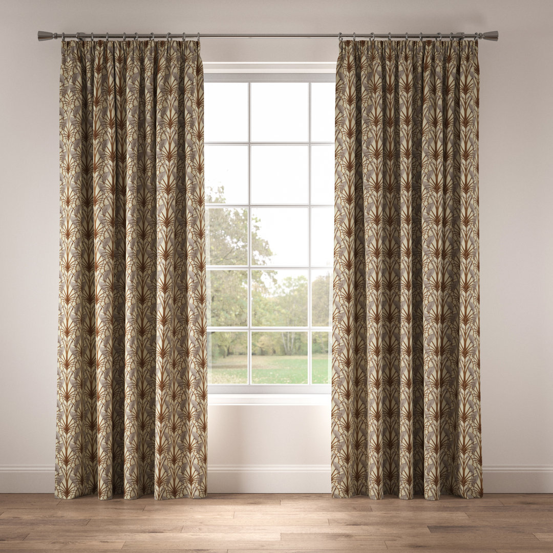 Nouveau Heron Pencil Pleat Room Darkening Thermal Curtains