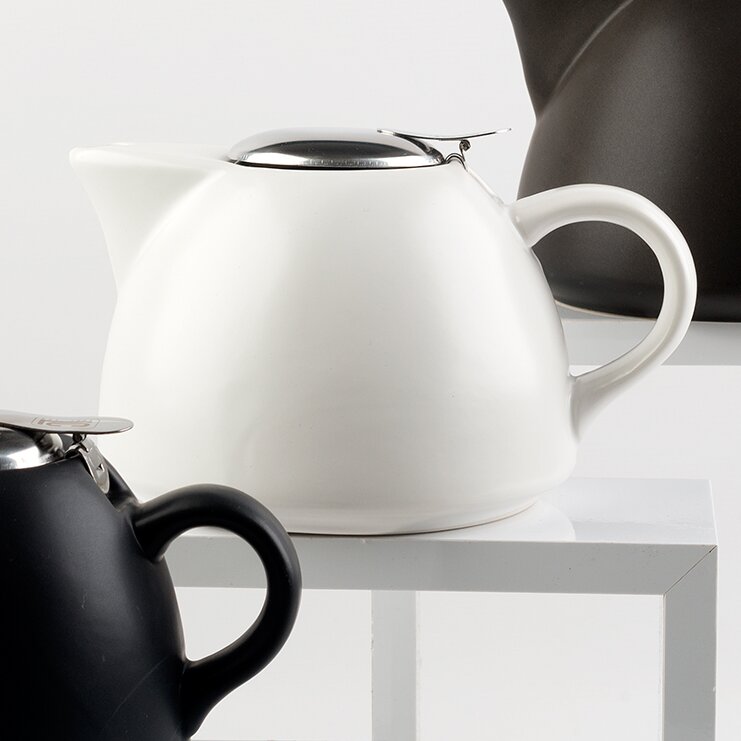 Teapot with Strainer Barcelona 1300ml Matt White La Cafetiere Creative Tops Wa