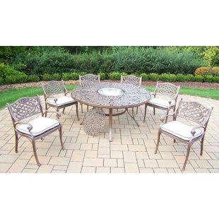 Go to store & view more images Mississippi 7 Piece Dining Set with Cushions by Oakland Living