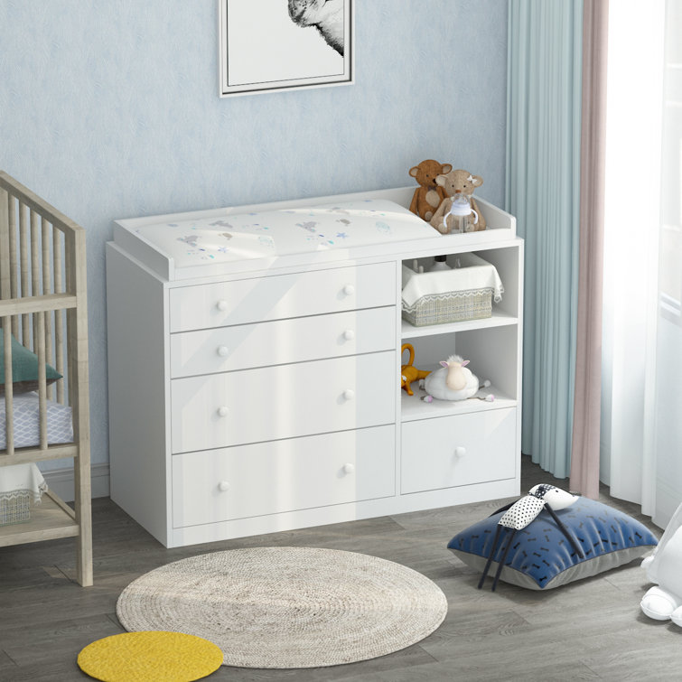 changing table with shelves