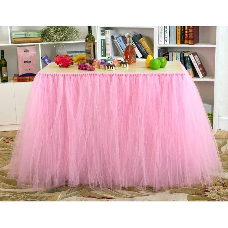DIY Tulle Tutu Table Skirt Tulle Tableware Baby Shower Wedding Table Skirting 