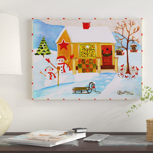 Winston Porter Snowman Peace And Joy Acrylic Painting Print On