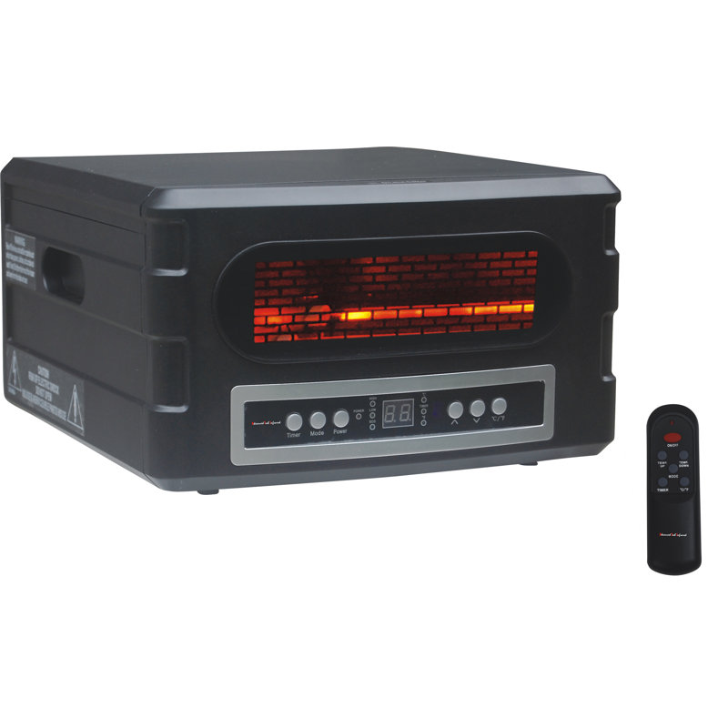 1,500 Watt Electric Infrared Compact Heater with Remote Control