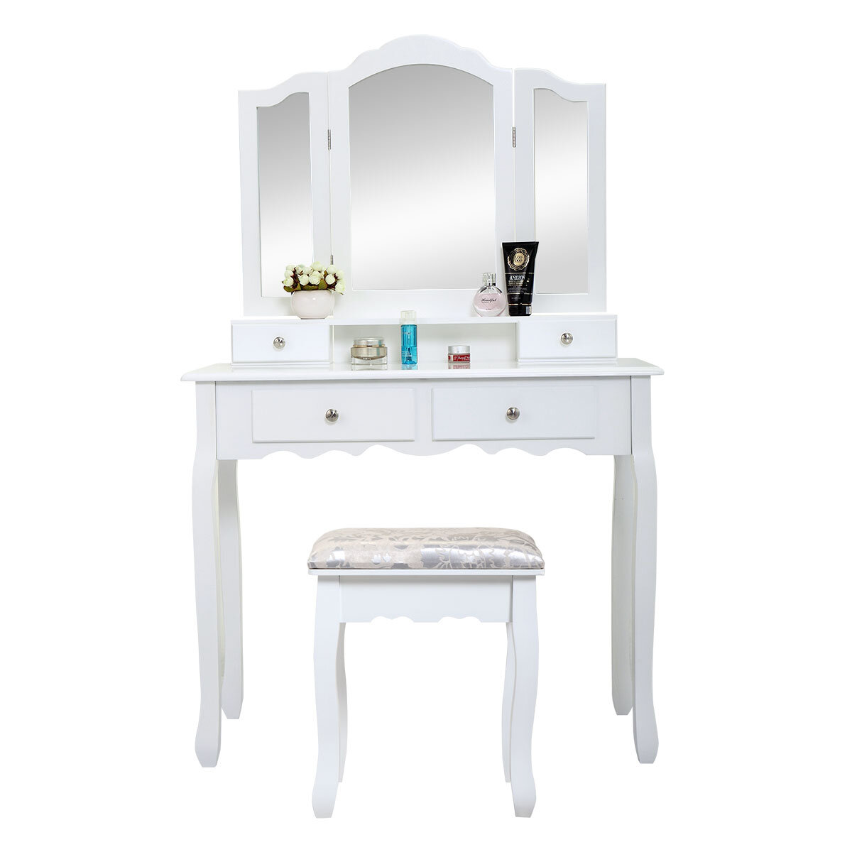 Rosdorf Park Wooden Vanity Table Set