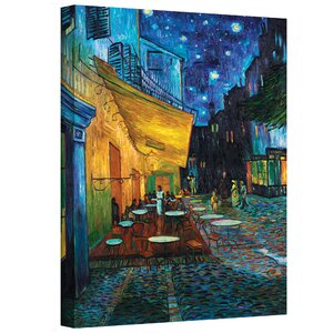 Cafe Terrace at Night' by Vincent Van Gogh Framed Graphic Art Print on Canvas