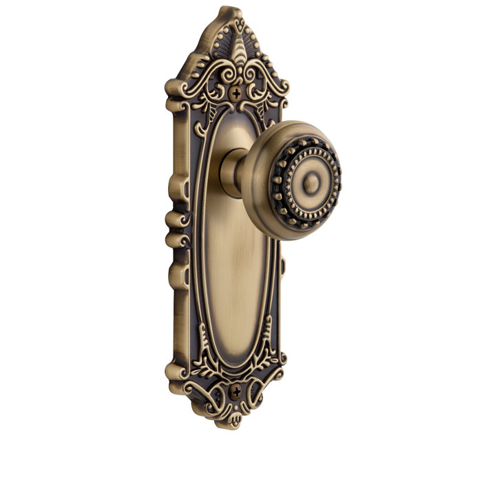 Parthenon Double Dummy Door Knob With Grande Victorian Long Plate
