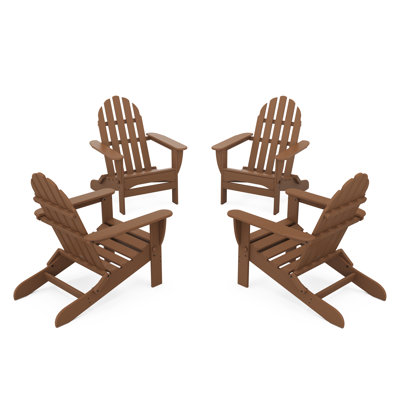 4-Piece Classic Folding Adirondack Conversation Set