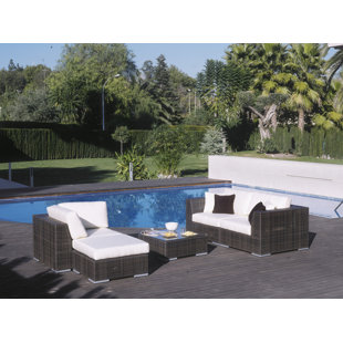 Go to store & view more images Soho 5 Piece Sectional Seating Group with Sunbrella Cushions by Hospitality Rattan