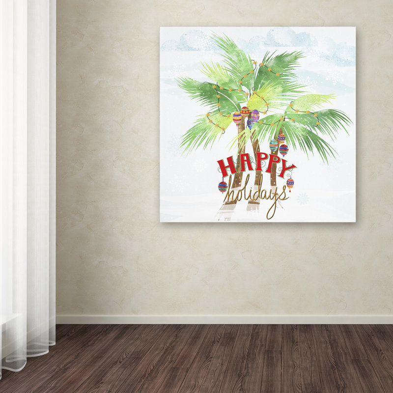 The Holiday Aisle Xmas Palm Trees Graphic Art Print On Wrapped