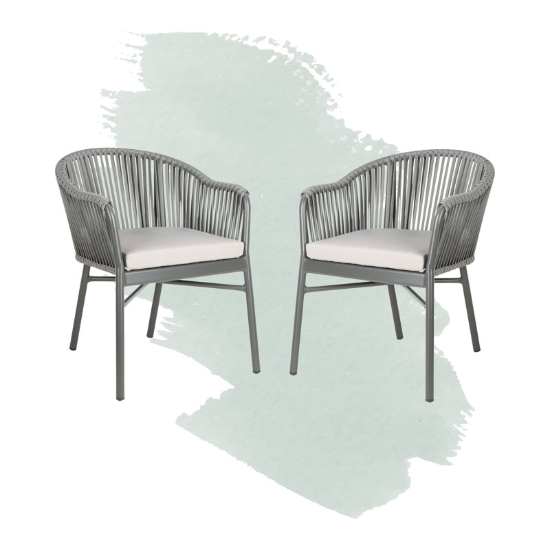 Sol 72 Outdoor Abrahamson Rope Stacking Patio Dining Chair With Cushion Reviews Wayfair