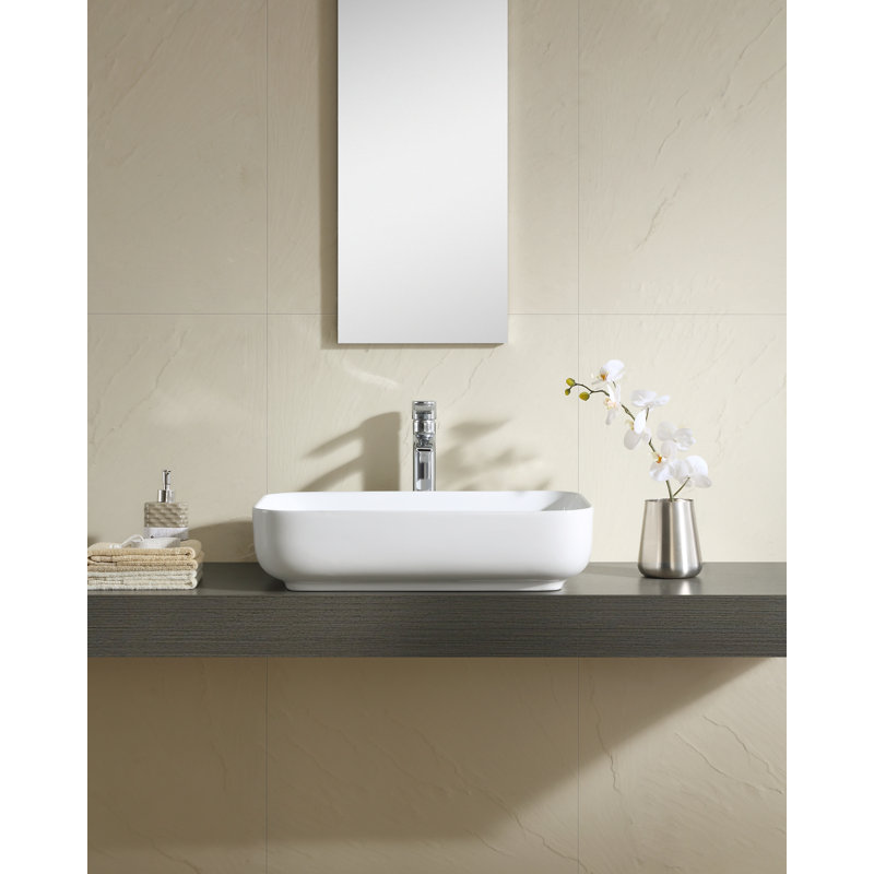 Fine Fixtures Vitreous China Rectangular Wall Mounted Faucet