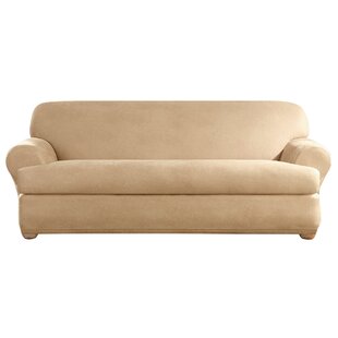 Stretch Leather T-Cushion Sofa Slipcover By Sure Fit