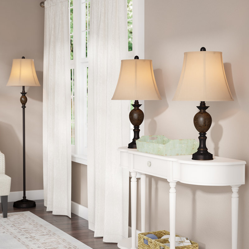 Charlton Home Vannessa 3 Piece Floor And Table Lamp Set Reviews