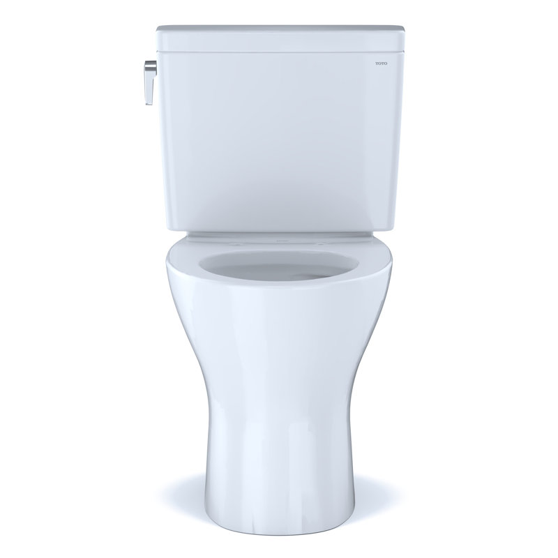 Toto Drake Two Piece Elongated Dual Flush 1 28 And 0 8 Gpf Universal Height Dynamax Tornado Flush Toilet For 10 Inch Rough In With Cefiontect With Toilet Seat Wayfair