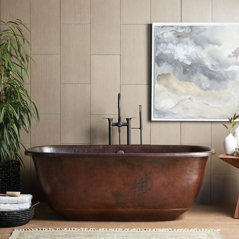 Native Trails Santorini 66 X 33 Freestanding Soaking Copper Bathtub Wayfair