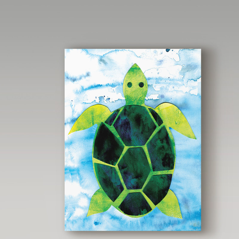 Trademark Art Sea Turtle Watercolor Painting Print On Wrapped