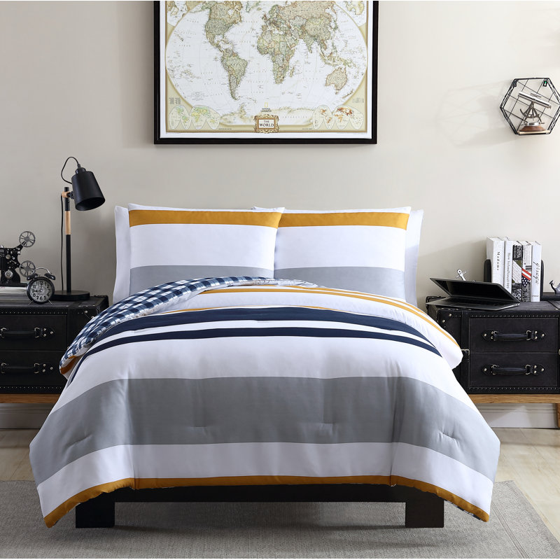 Wrought Studio Rizzo Stripe Reversible Comforter Set Wayfair