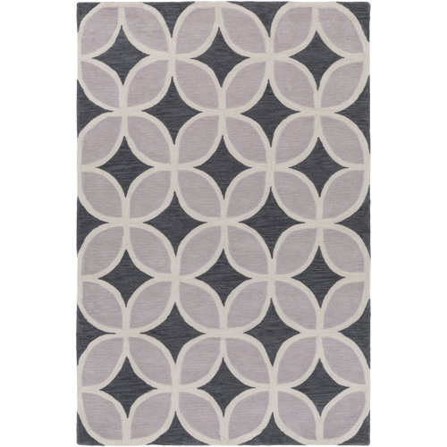 Latitude Run Kroeker Geometric Handmade Tufted Purple Area Rug Wayfair