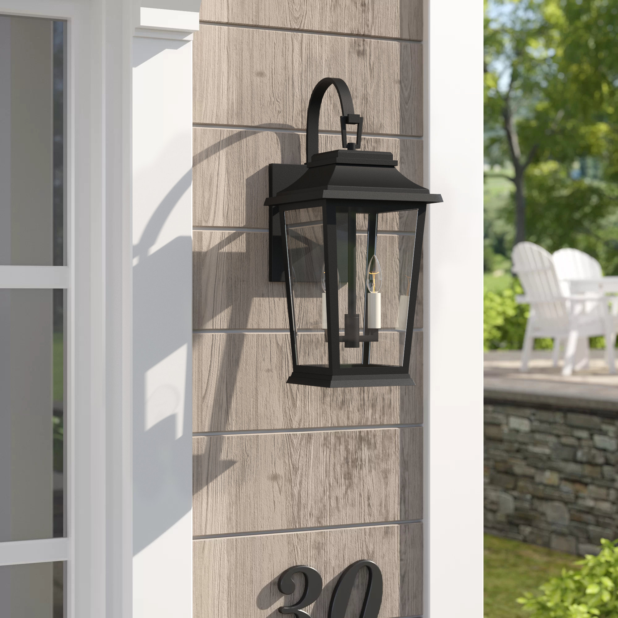 Porch Light  Matte White Traditional One Light Empire Outdoor Wall Lantern 