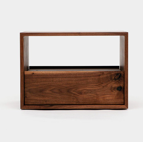 THN 1 - Drawer Solid Wood Nightstand in Black/Brown