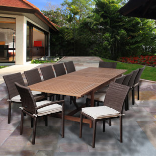 13 Piece Outdoor Dining Set Wayfair Ashford 13 Piece Dining Set With Cushions