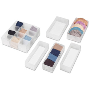 6 Piece White Drawer Organize Set