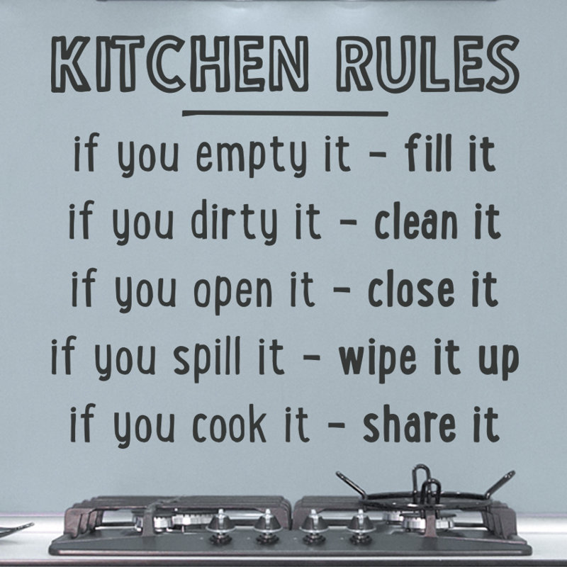 Wallums Wall Decor Kitchen Rules Quote Wall Decal Wayfair
