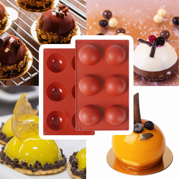 6 Holes Silicone Molds For Making Hot Chocolate Bomb Cake Jelly Dome Mousse USA 