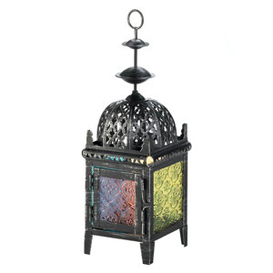 Medallion Iron and Glass Lantern