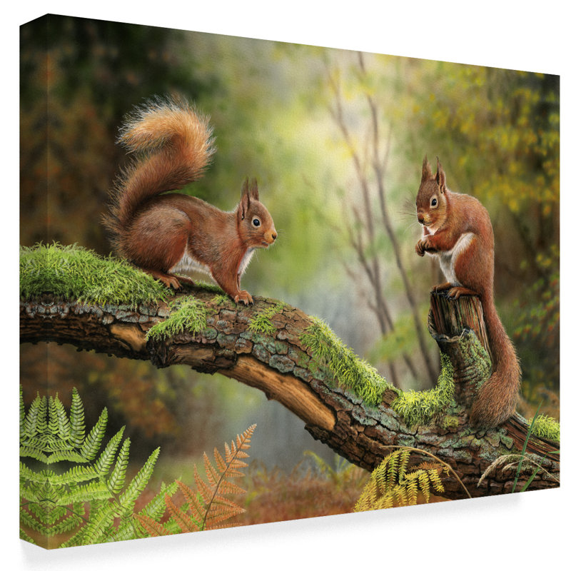 Charlton Home Red Squirrels Acrylic Painting Print On Wrapped