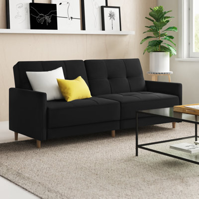 Besnard Twin 76" Wide Cushion Back Convertible Sofa