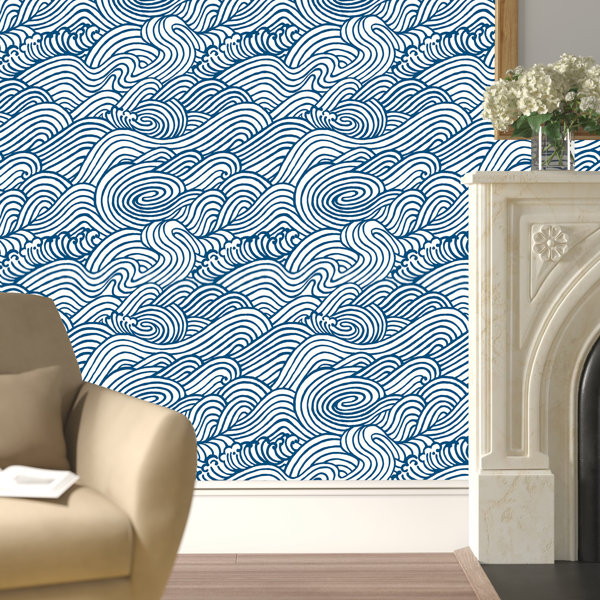 Beachcrest Home Capella Wave 10m x 52cm Wallpaper Roll & Reviews