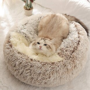 Cat bed  Beige washable cat nest   light brown mat for cat  Design cat nesting with raised walls  Floor cat pillow  Gift for cat lovers