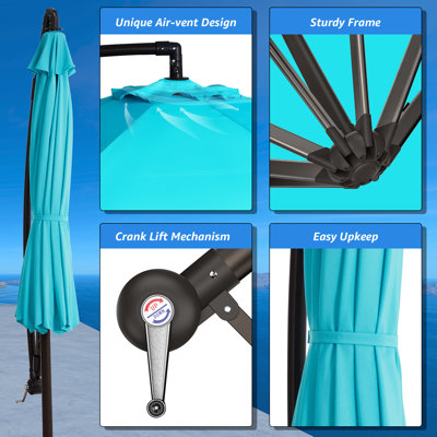 Haque 10' Cantilever Umbrella Outdoor Patio Offset Umbrella