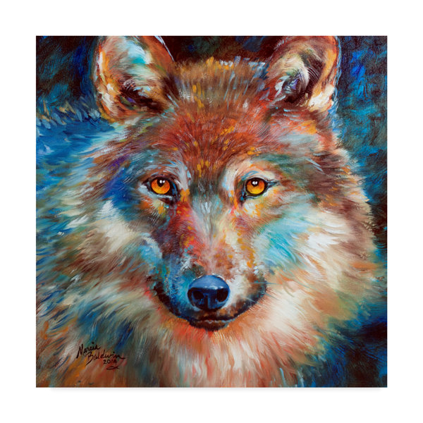 Trademark Art Timber Wolf Abstract Acrylic Painting Print On Wrapped Canvas Wayfair