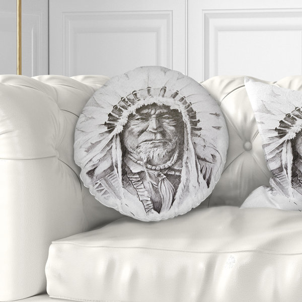 East Urban Home Portrait Native American Indian Throw Pillow Wayfair