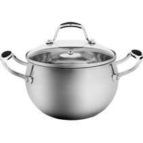 QUTTINHOTEL STAINLESS STEEL INDUCTION Casserole Round With Lid 28CM/6.5L/8mm 