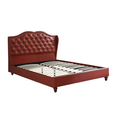 House Of Hamptonâ Oehler Tufted Standard Bed House Of Hamptonâ Color Red Size Queen Dailymail
