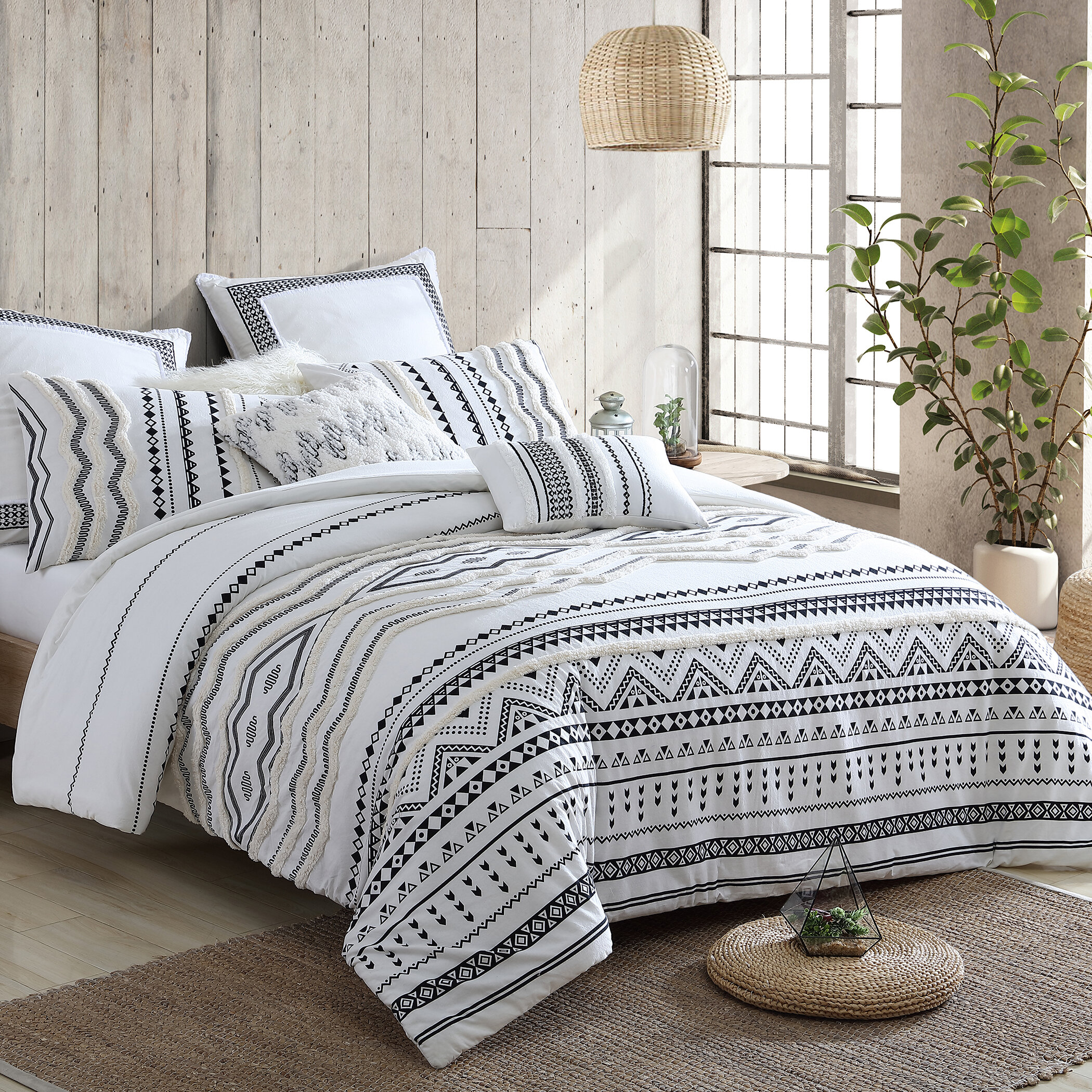 Chezmoi Collection Wilmer 3-Piece Waffle Weave Comforter Set Full Gray Soft and Cozy All Season Bedding Set 