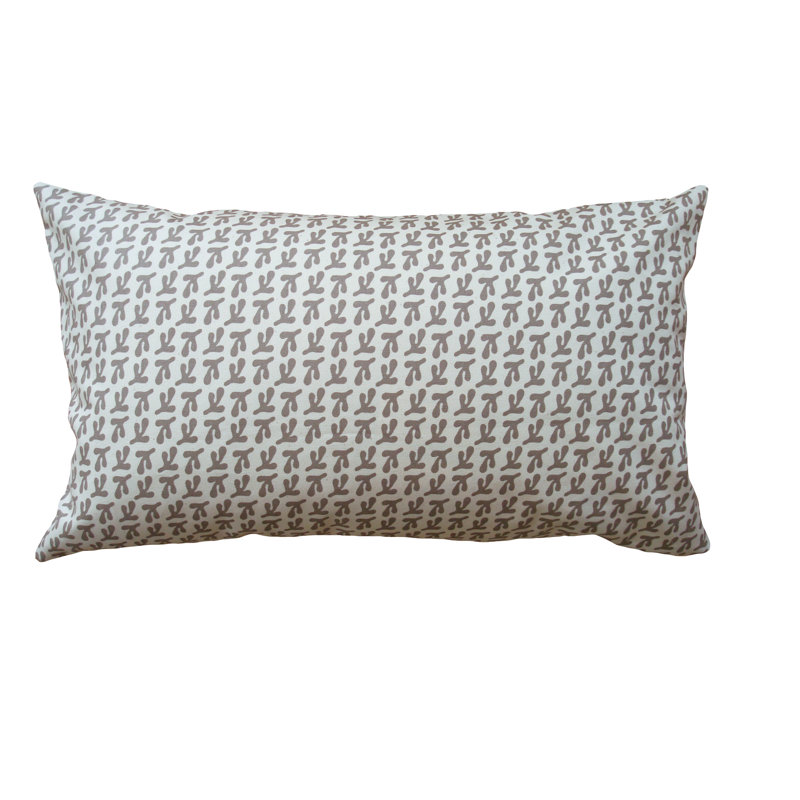 Hand Printed Birds Feet Cotton Throw Pillow