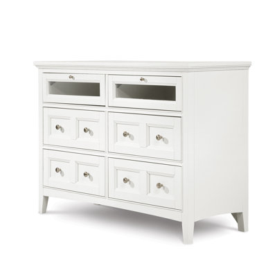 Three Posts Byram 6 Drawer Media Chest Color White