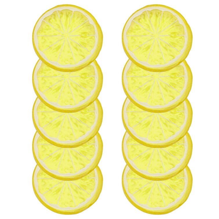 10PCS Simulated Yellow Lemon Home Party Decoration Shop Fake Fruit Showcase Prop 