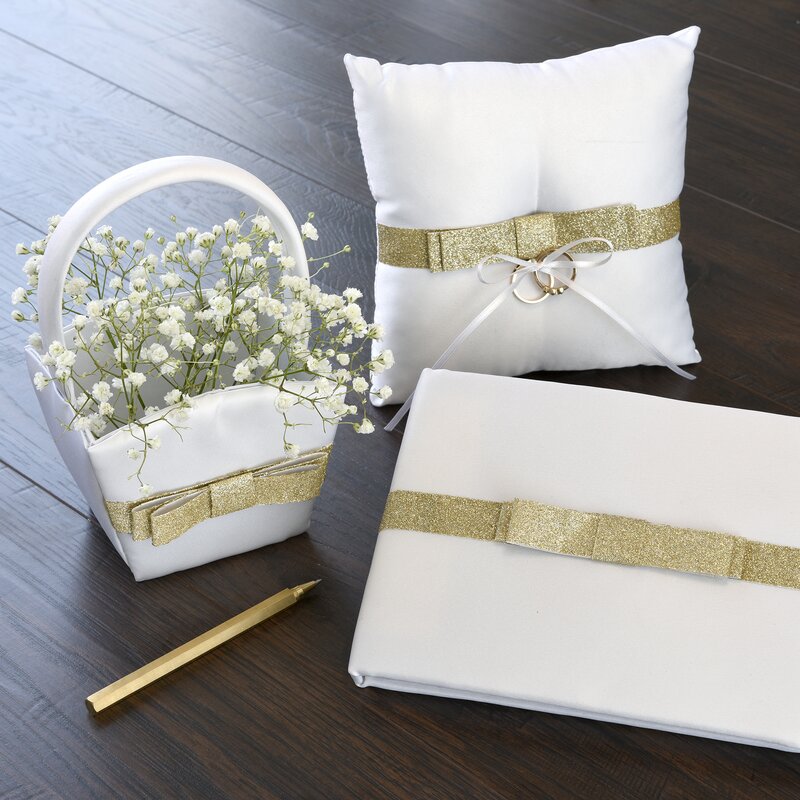 gold flower girl baskets