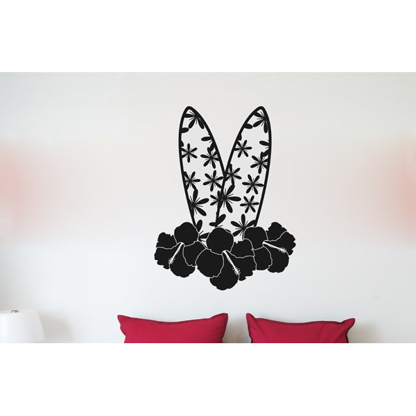 Bay Isle Home Hawaiian Hibiscus Surfboards Vinyl Words Wall Decal Wayfair