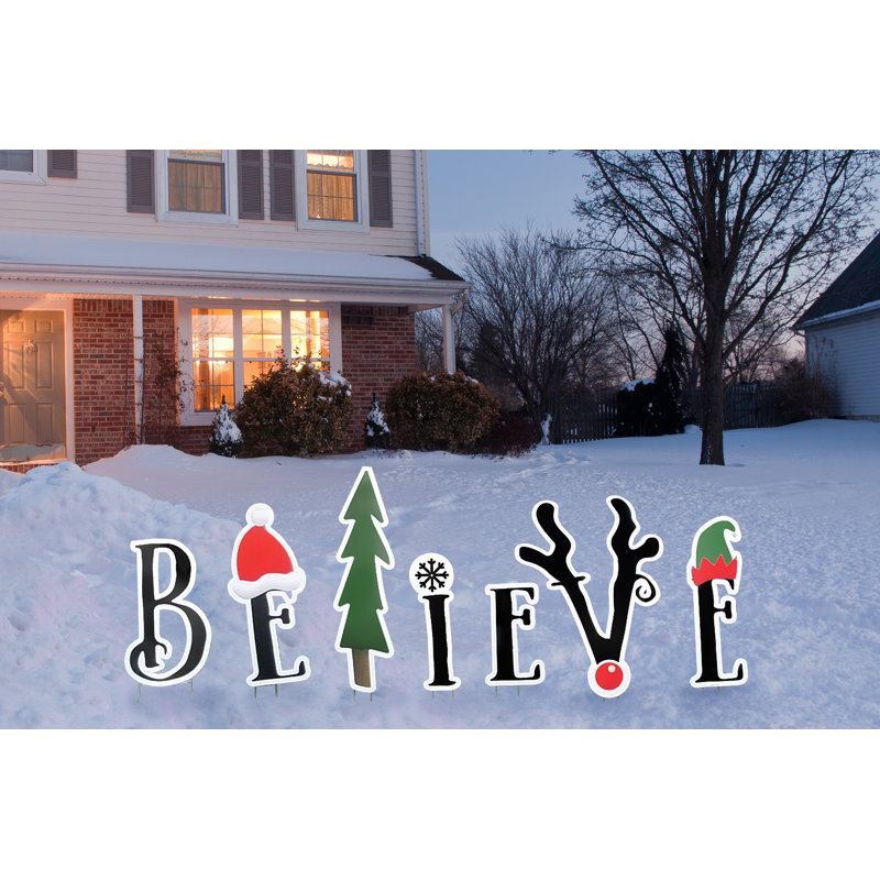 The Holiday Aisle Believe Yard Signs Reviews Wayfair